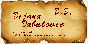 Dijana Dabulović vizit kartica